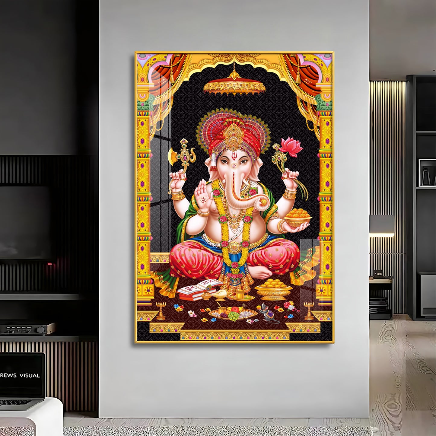 Divine Ganesh Serenity Premium Acrylic Vertical Wall Art