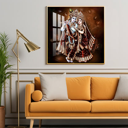 Beautiful Radha Krishna Premium Acrylic Square Wall Art