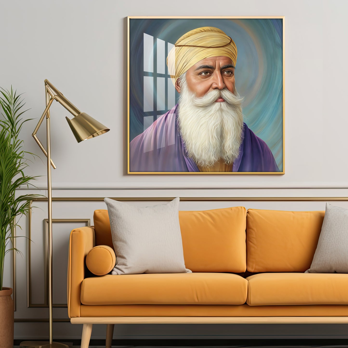 Guru Nanak Sahab Ji Premium Acrylic Square Wall Art