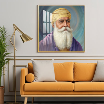 Guru Nanak Sahab Ji Premium Acrylic Square Wall Art