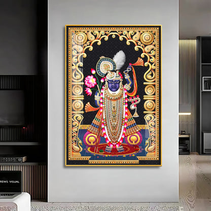 Celestial Krishna Premium Acrylic Vertical Wall Art