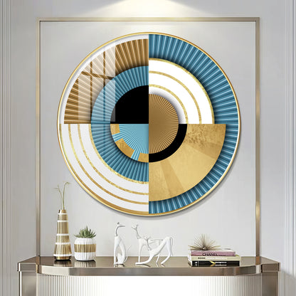 Luxe Waves Premium Acrylic Round Wall Art