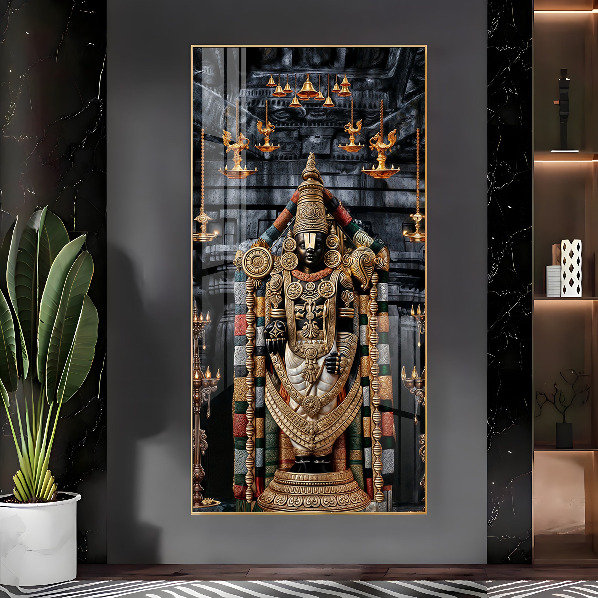 Lord Tirupati Premium Acrylic Vertical Wall Art