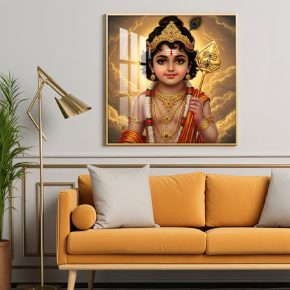 Bhagwan Murugan Blessing Premium Acrylic Square Wall Art