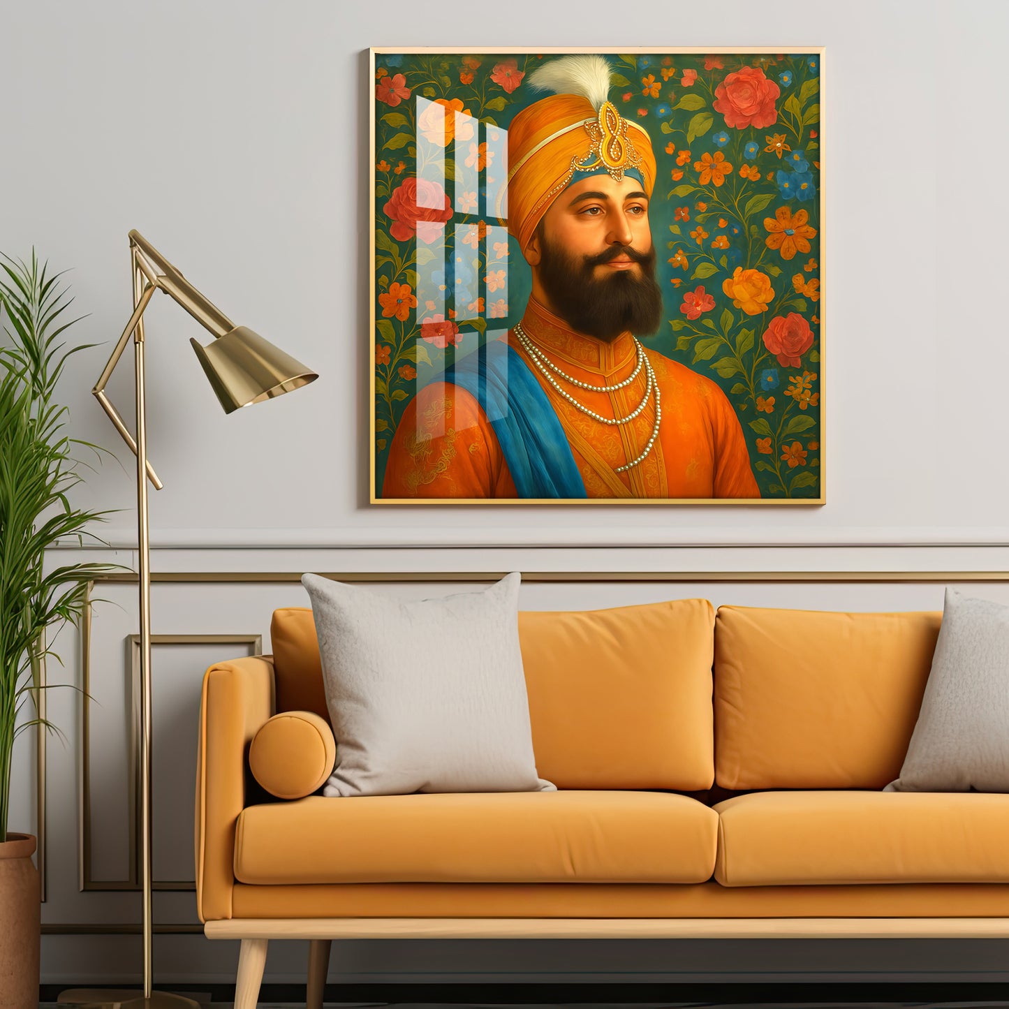 Shri Guru Gobind Singh Ji Premium Acrylic Square Wall Art