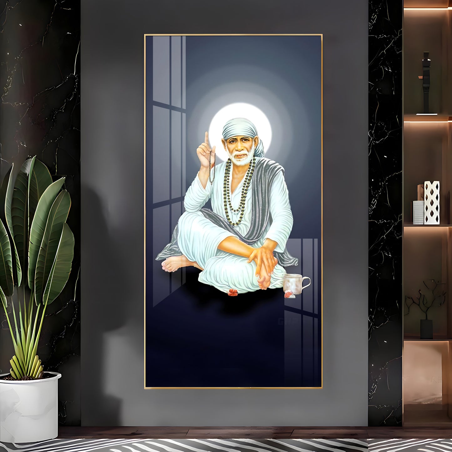 Om Sai Premium Acrylic Vertical Wall Art