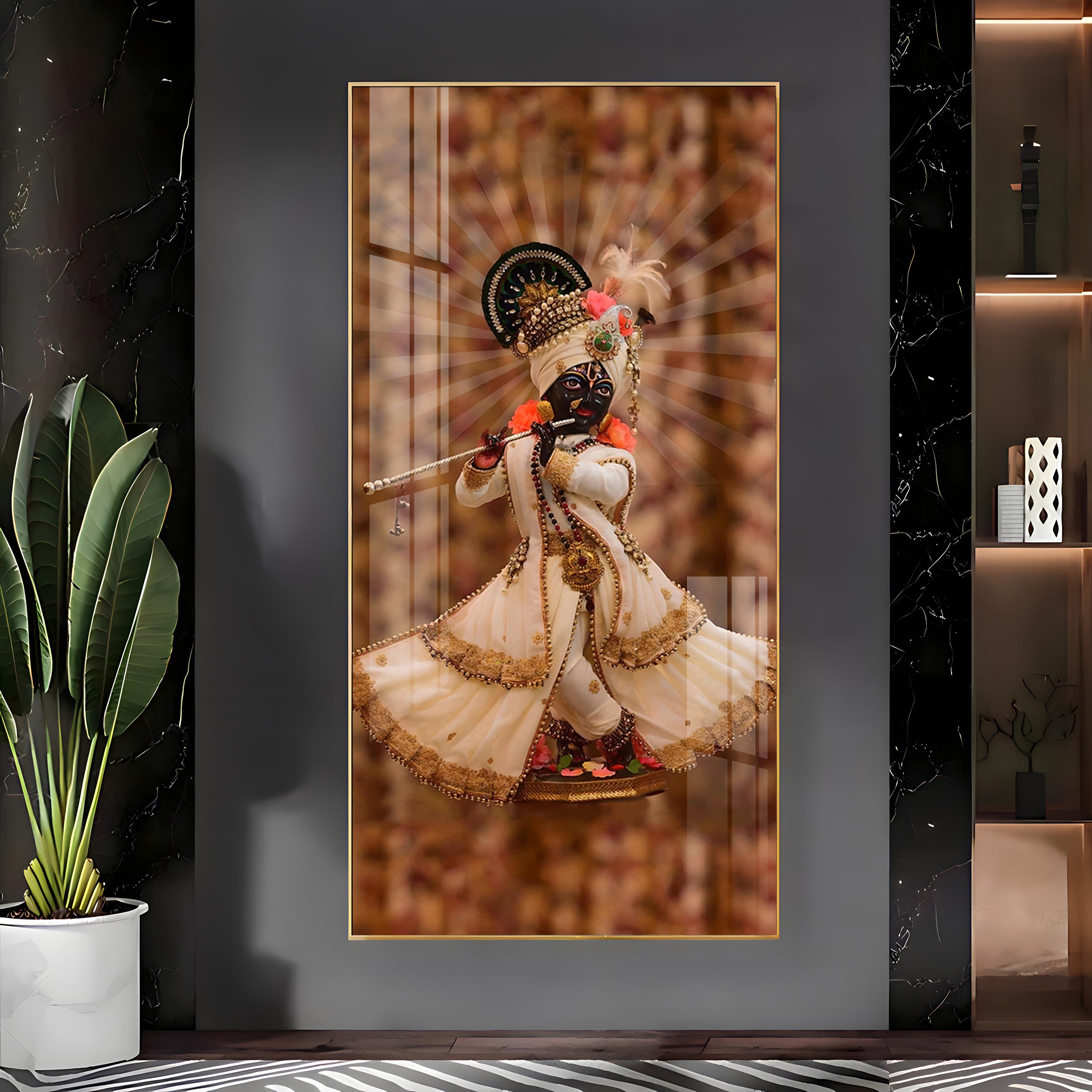 Shree Murlidhar Premium Acrylic Vertical Wall Art