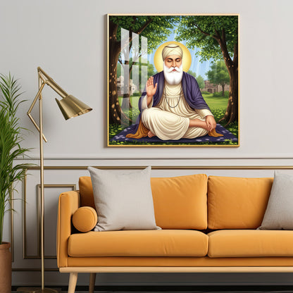 Satnam Waheguru Ji Premium Acrylic Square Wall Art