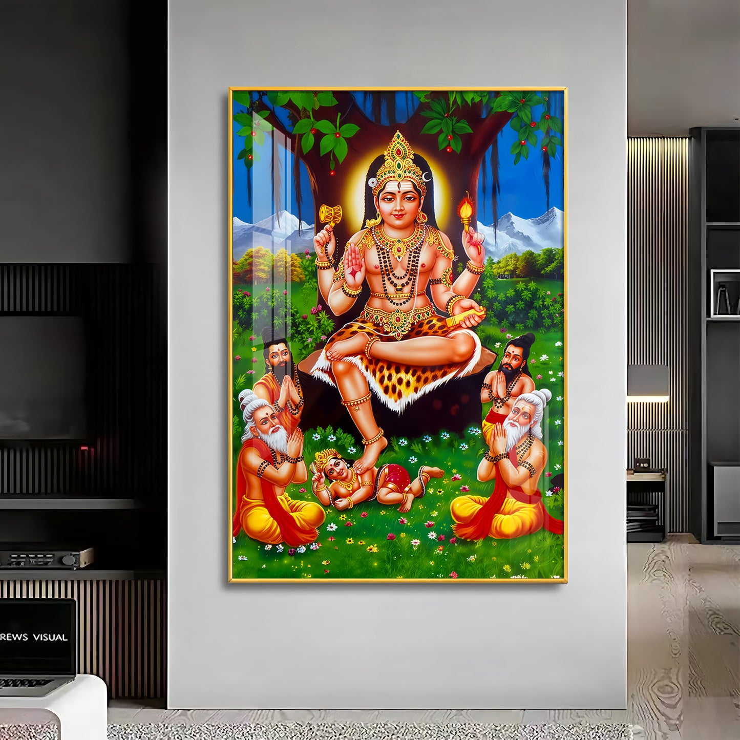 Lord Dakshinamurthy Premium Acrylic Vertical Wall Art