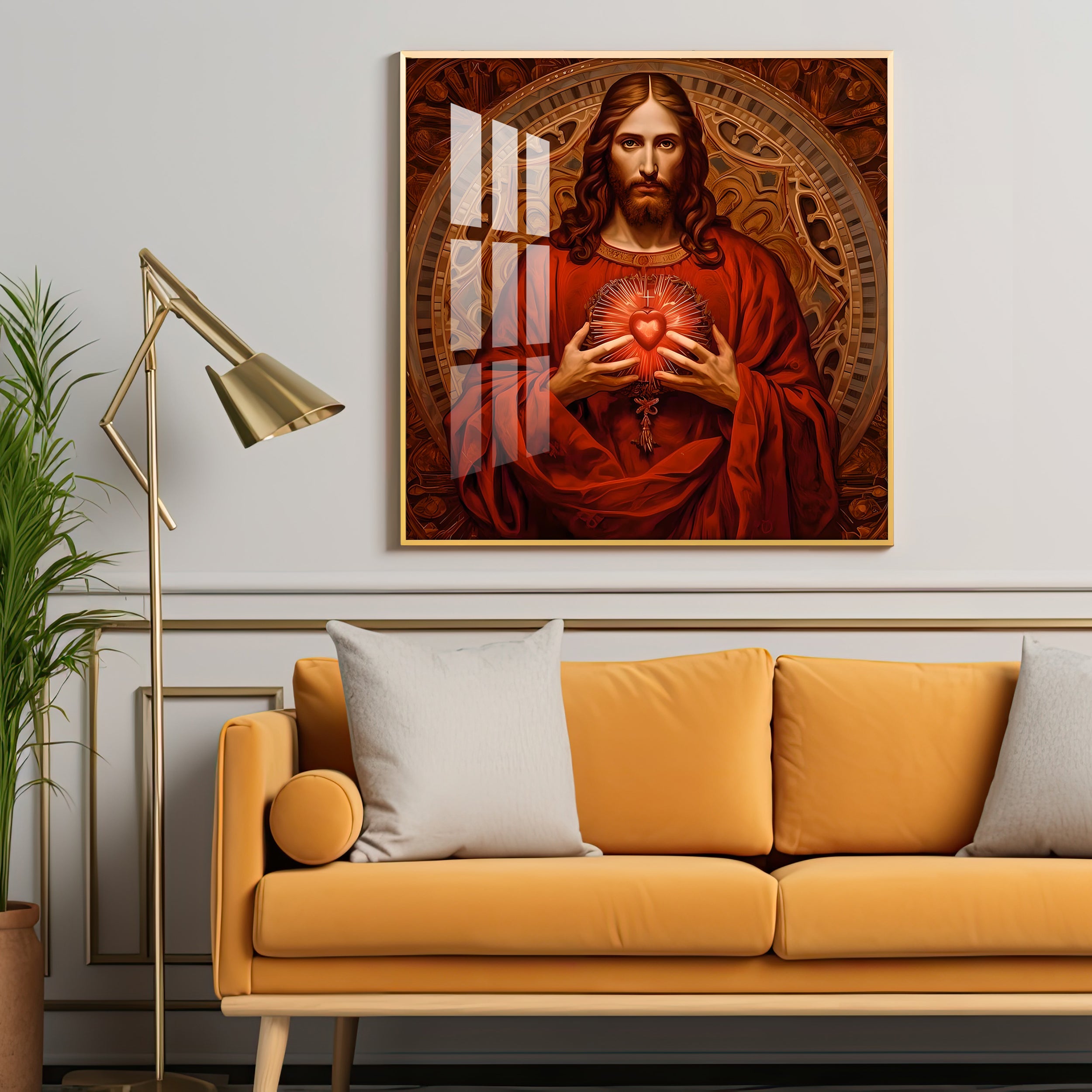 Christ's Heart Revelation Premium Acrylic Square Wall Art