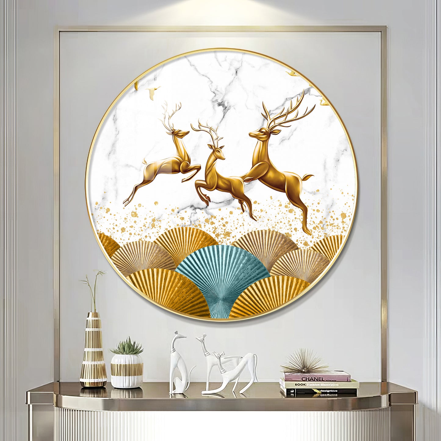 Enchanted Deer Premium Acrylic Round Wall Art