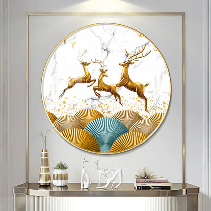 Enchanted Deer Premium Acrylic Round Wall Art