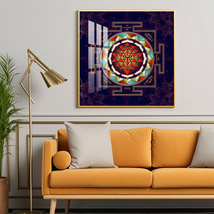 Laxmi Shri Yantra Premium Acrylic Square Wall Art