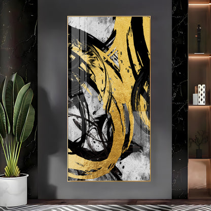 Brush Art Premium Acrylic Vertical Wall Art