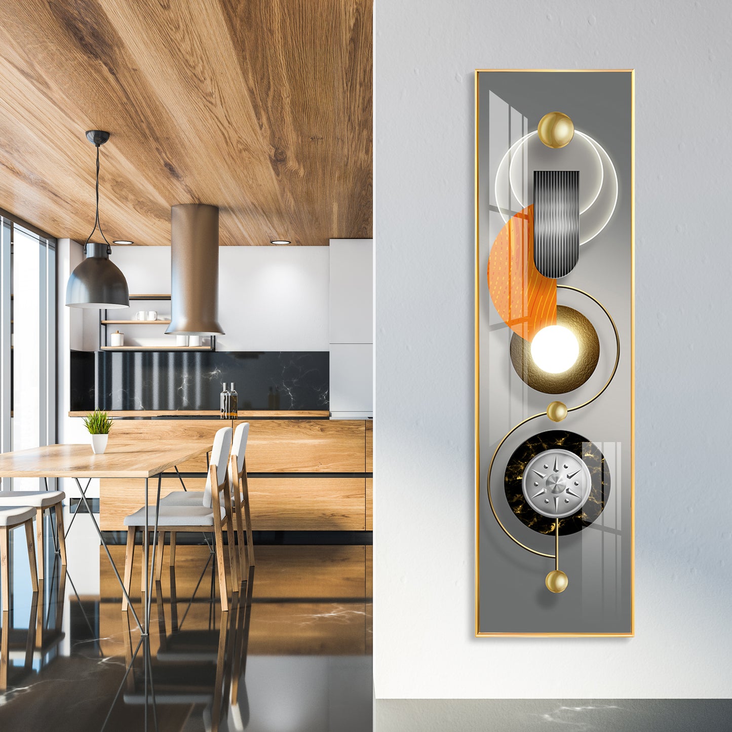 Abstract Geometric Circle Premium Acrylic Vertical Wall Art