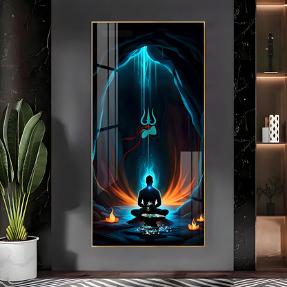 Jai Mahakal Premium Acrylic Vertical Wall Art