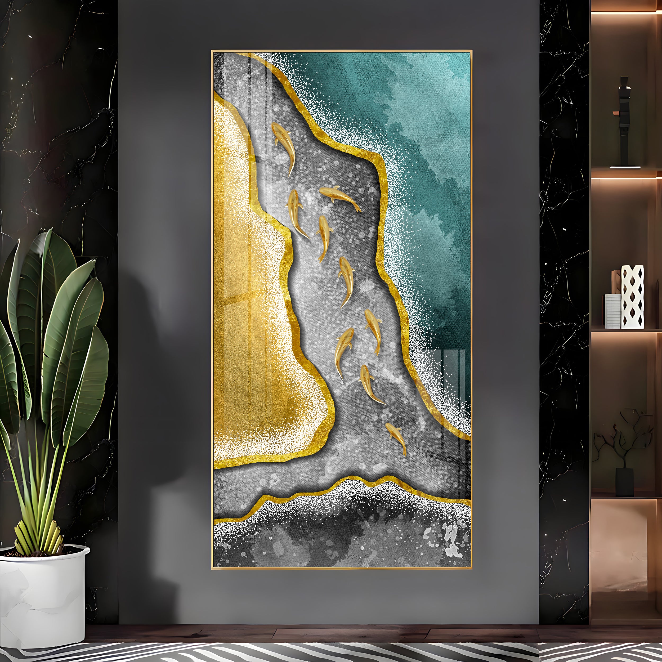 Contemporary Abstract Luxury Crystal Wall Art
