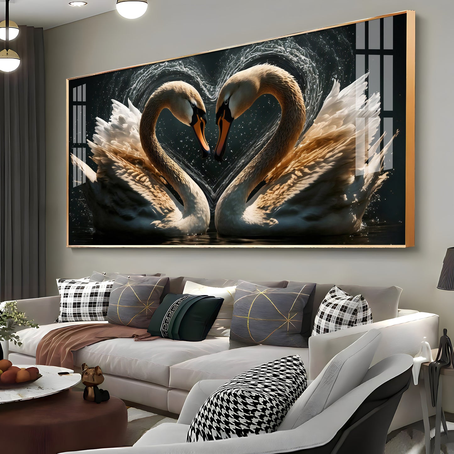 Swan On The Lake Premium Acrylic Horizontal Wall Art