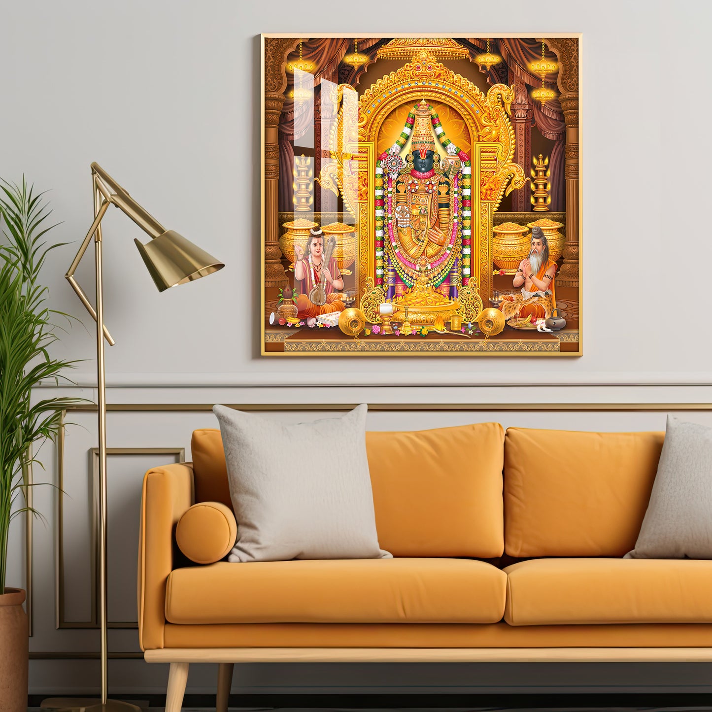 Venkateswara Maharaj Premium Acrylic Square Wall Art