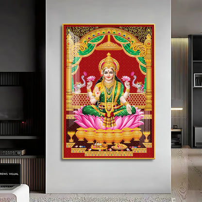 Lakshmi's Blessing Premium Acrylic Vertical Wall Art