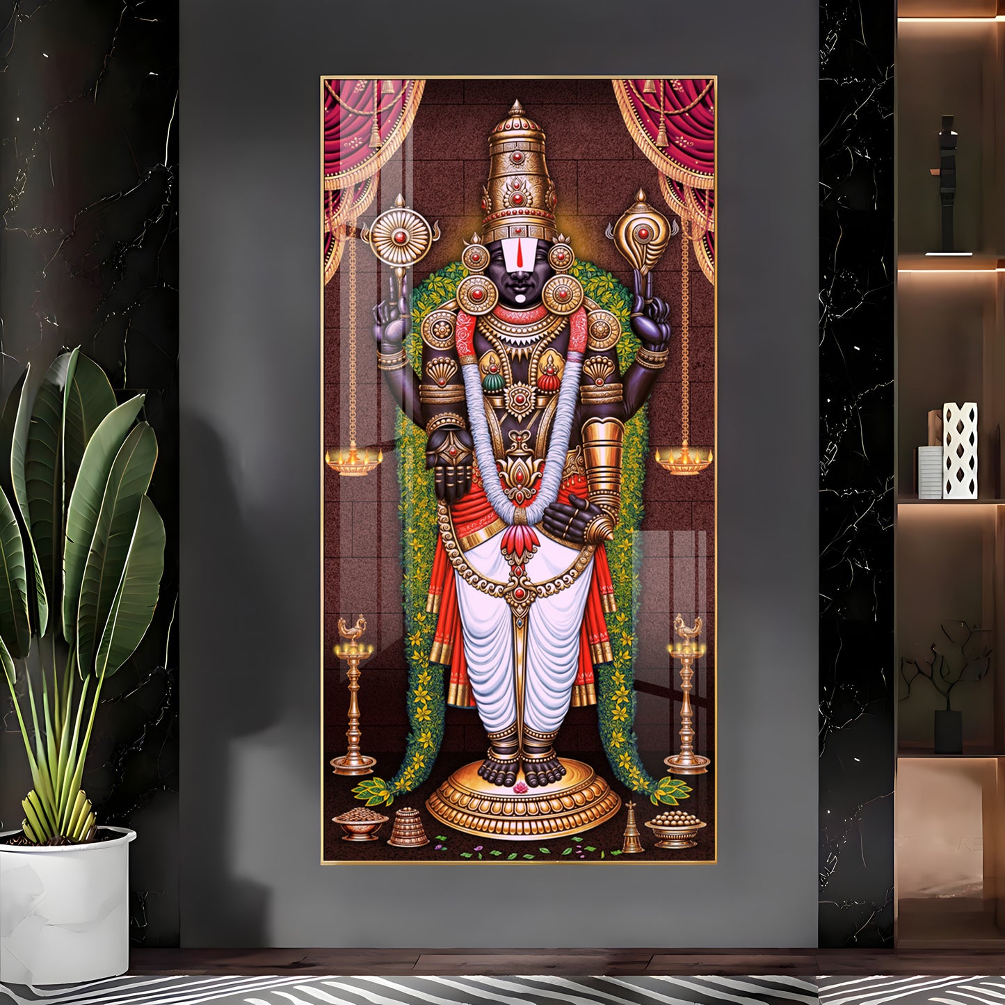 Lord Venkateswara Tirupati Balaji Premium Acrylic Vertical Wall Art