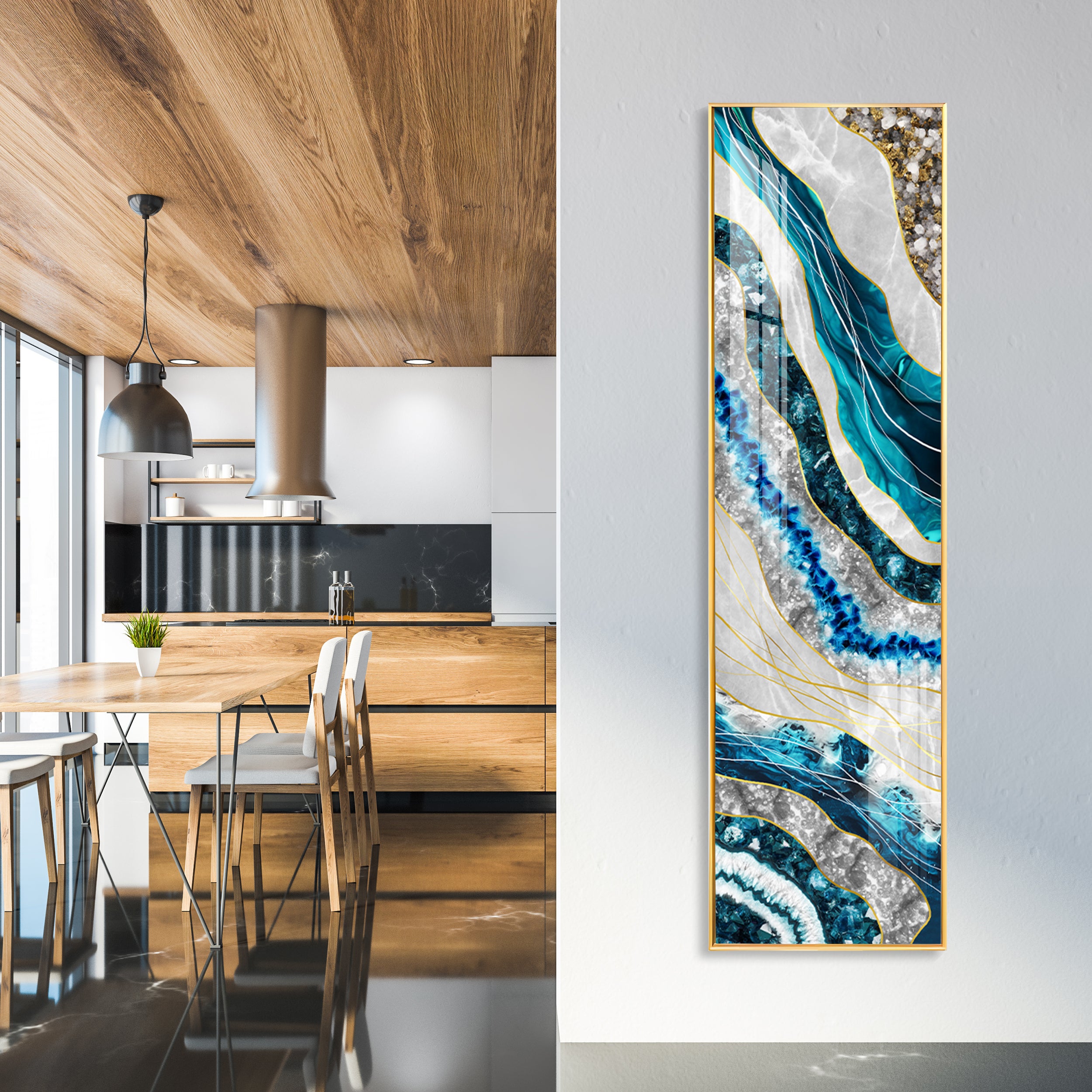 Modern Waves Premium Acrylic Vertical Wall Art