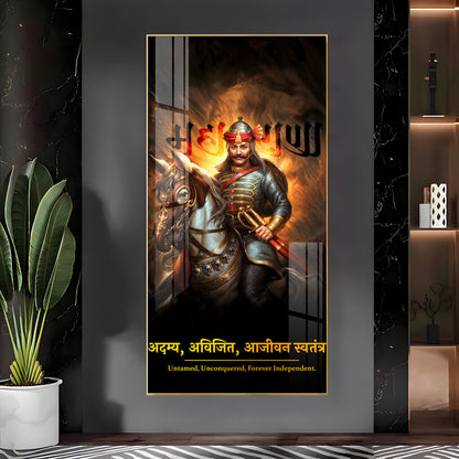 Maharana Pratap Premium Acrylic Vertical Wall Art