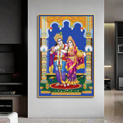 Radha and Krishna Essence Premium Acrylic Vertical Wall Art