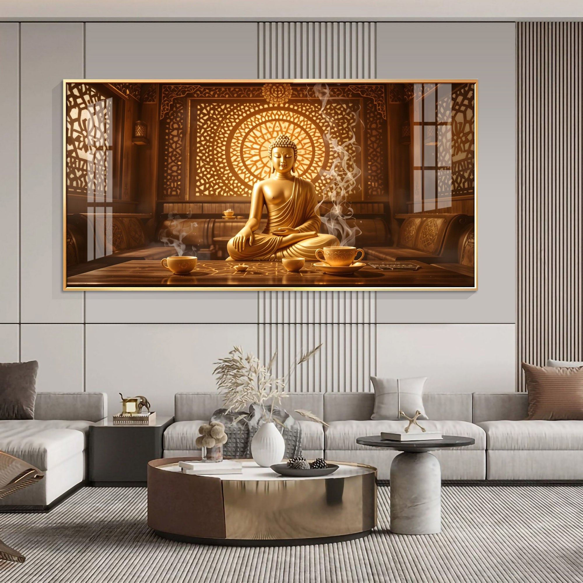 Ethereal Gautam Buddha Vision Premium Acrylic Horizontal Wall Art