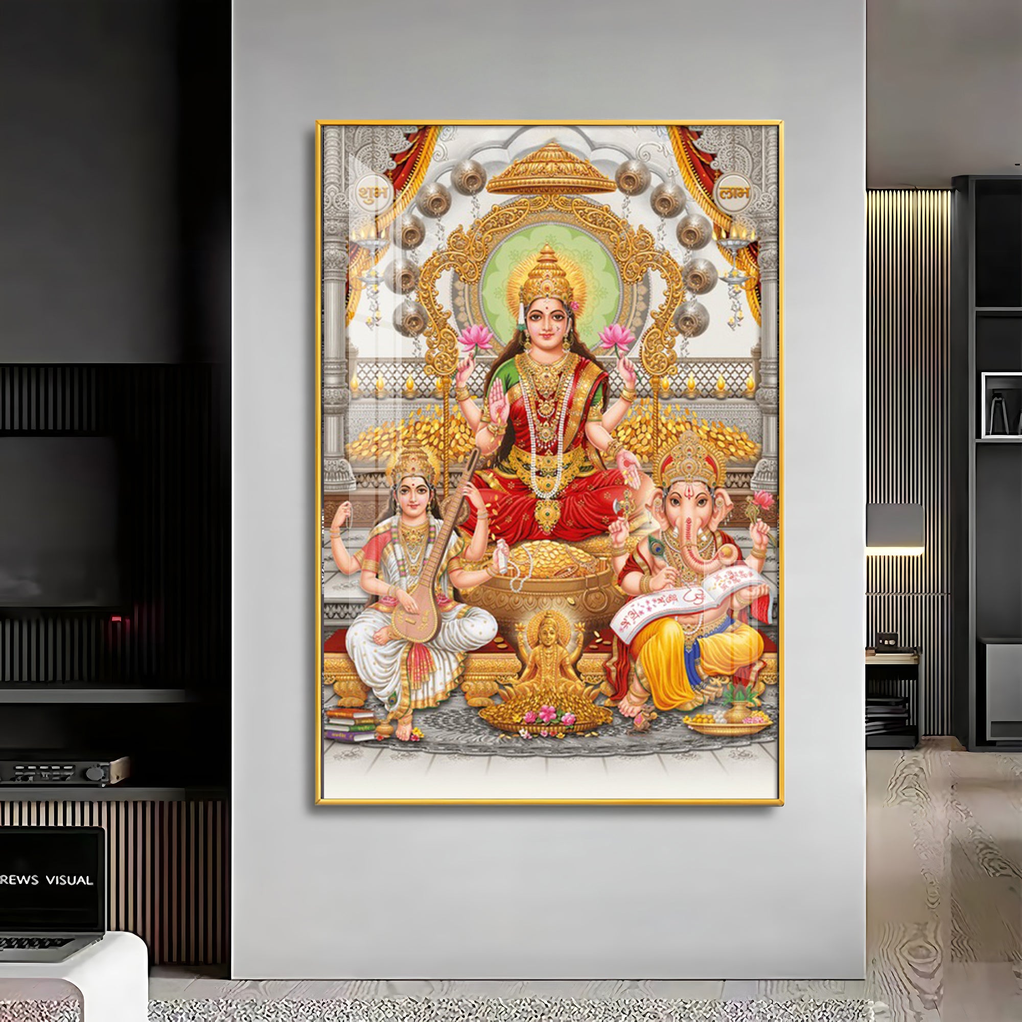 Goddess Laxmi Ji Radiant Premium Acrylic Vertical Wall Art