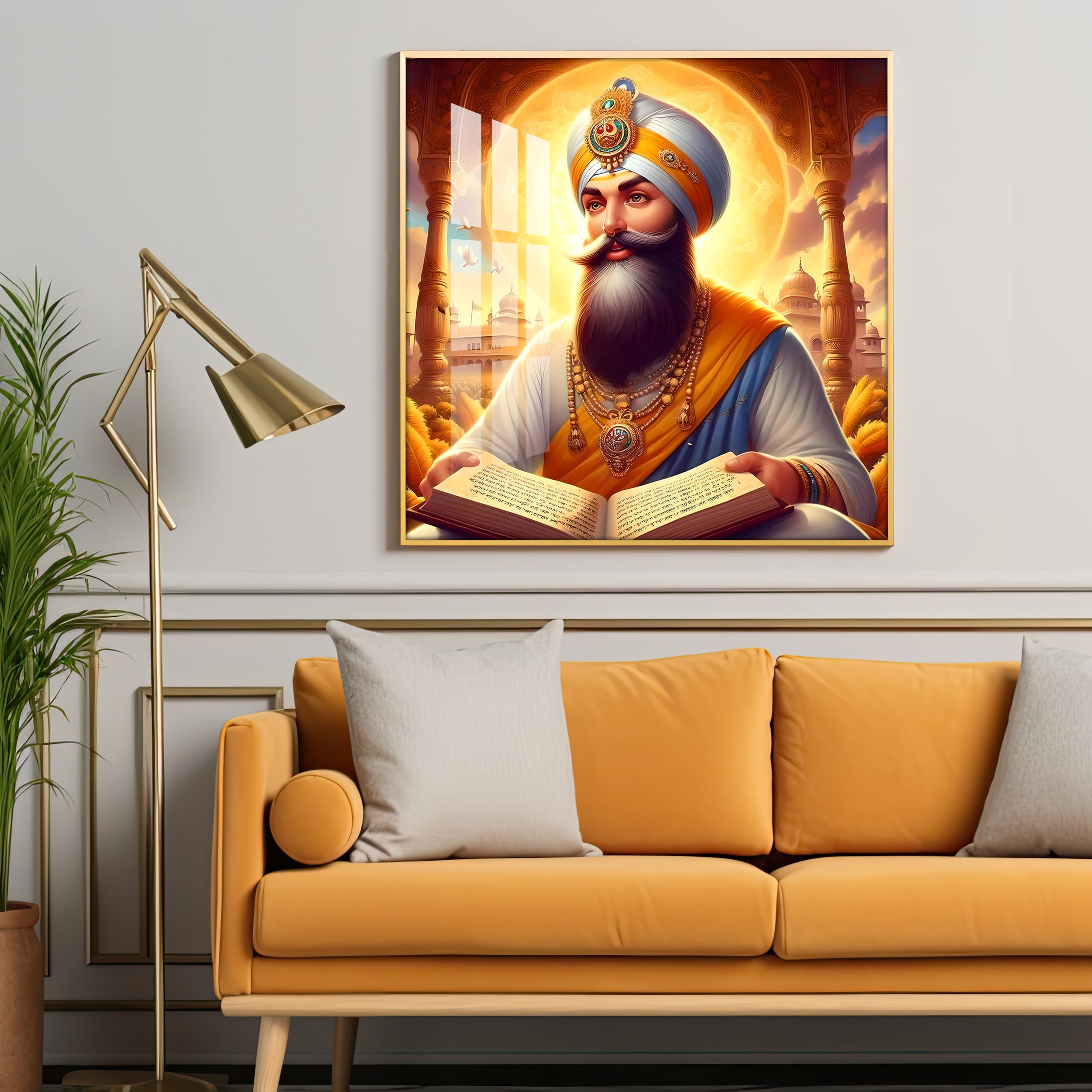 Guru Govind Singh Ji Premium Acrylic Square Wall Art