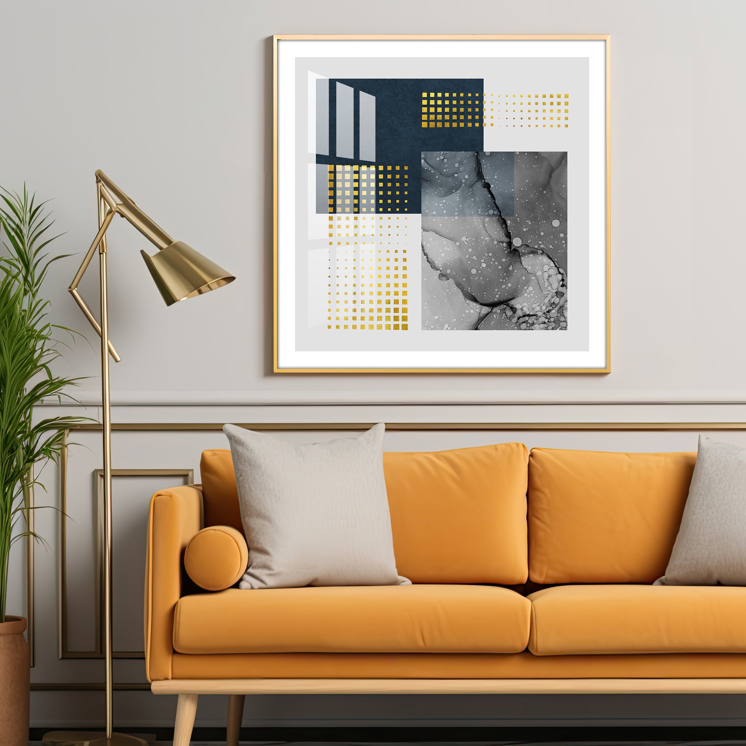 Midcentury Modern Art Premium Acrylic Square Wall Art