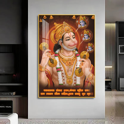 Wisdom of Hanuman Premium Vertical Acrylic Wall Art