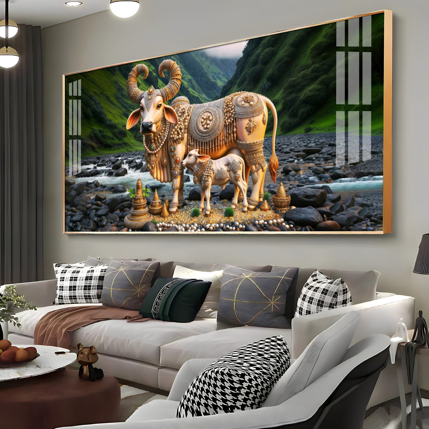 Golden Charm Premium Acrylic Horizontal Wall Art