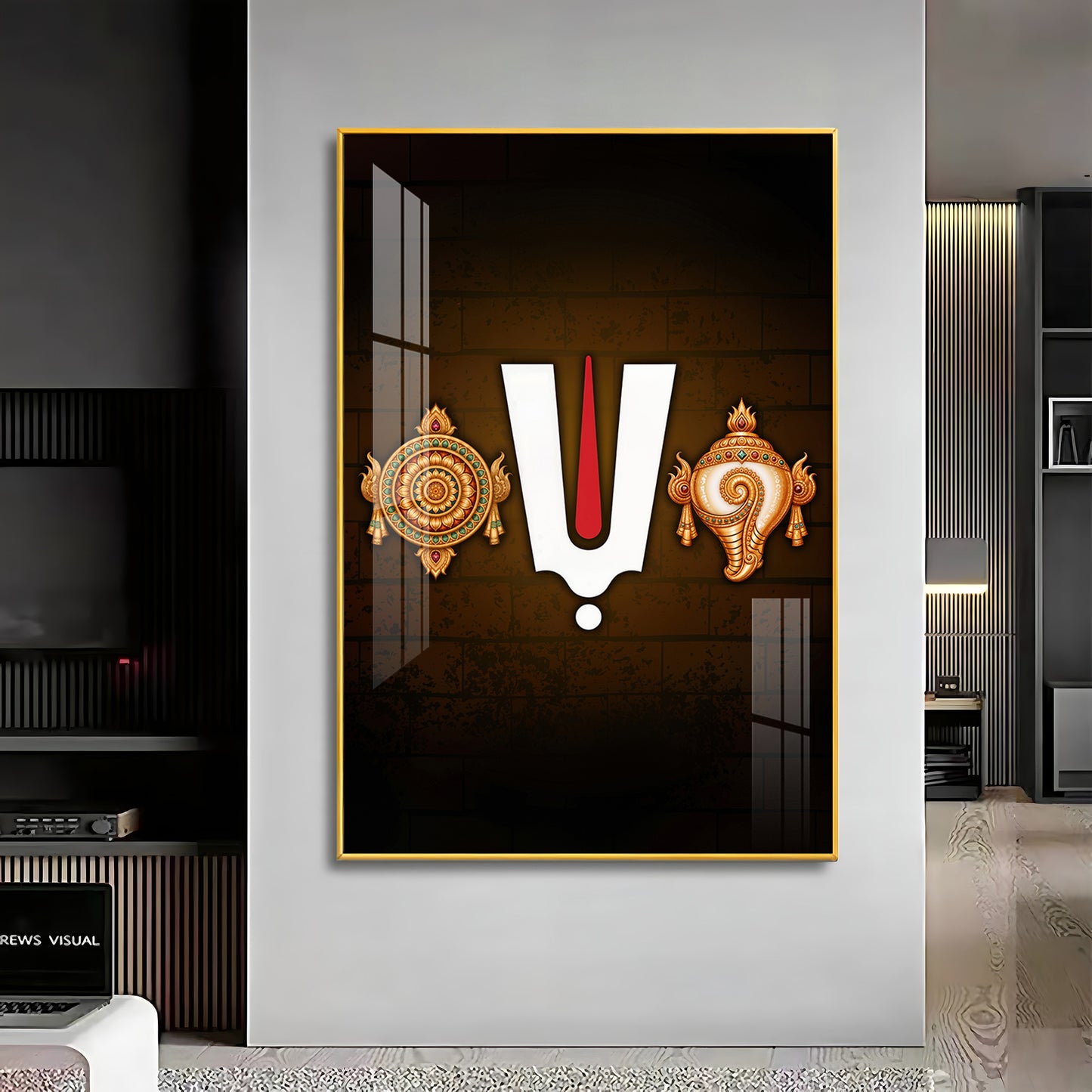 Tirupati Balaji Tilak Premium Acrylic Vertical Wall Art