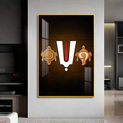 Tirupati Balaji Tilak Premium Acrylic Vertical Wall Art