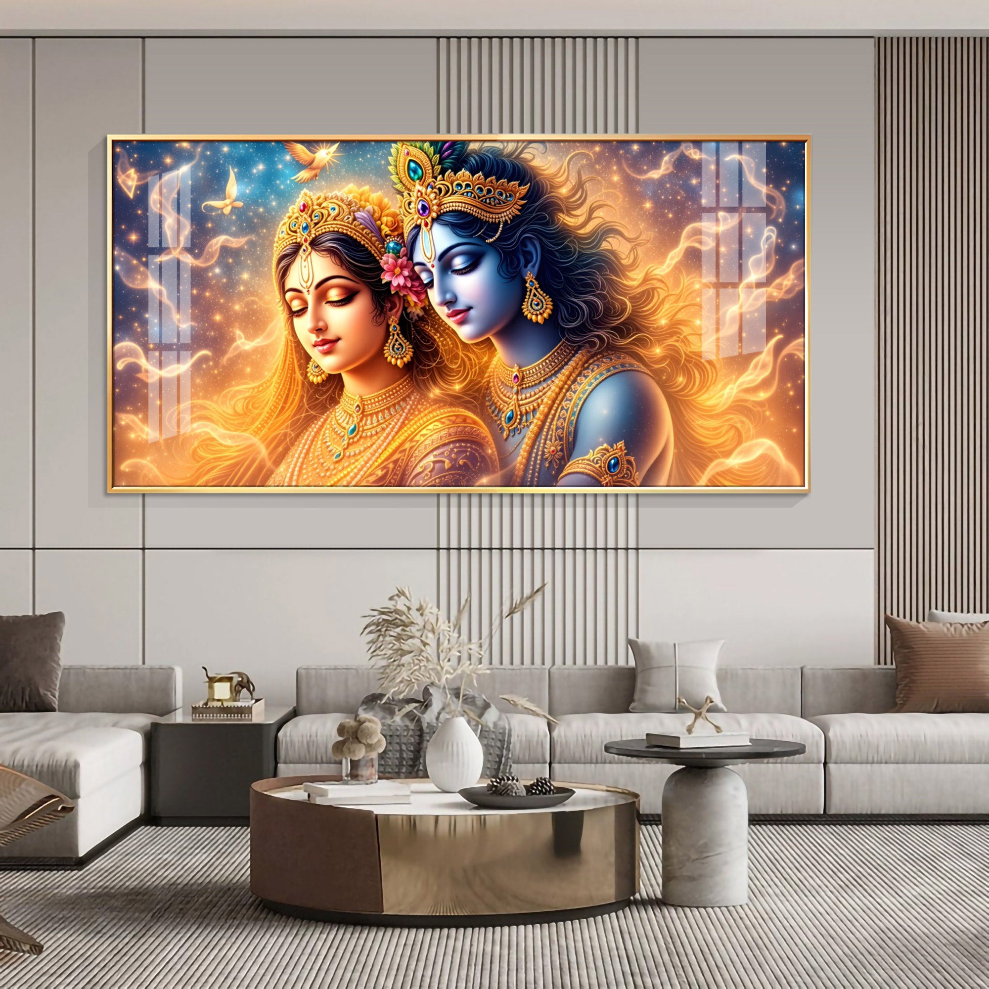 Firefly Radha Krishna Premium Acrylic Horizontal Wall Art