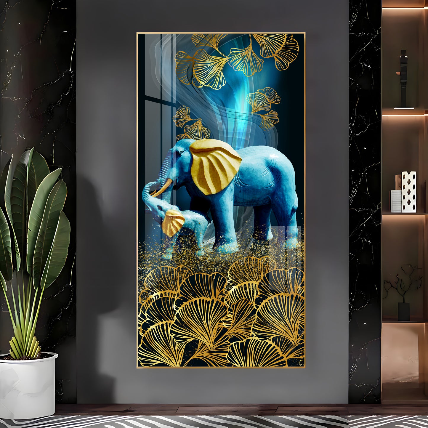 Mystical Elephants Premium Acrylic vertical Wall Art