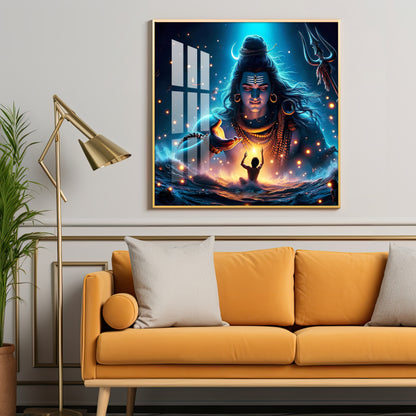 Cosmic Shiva Premium Acrylic Square Wall Art