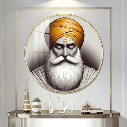 Guru Nanak Dev Ji Premium Acrylic Round Wall Art