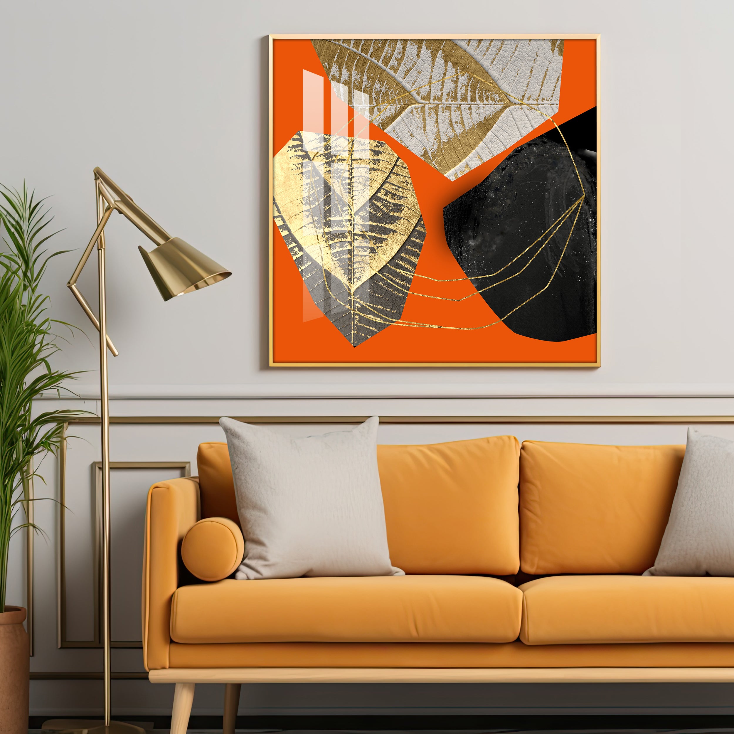 Modern Bohemian Luxury Crystal Square Wall Art