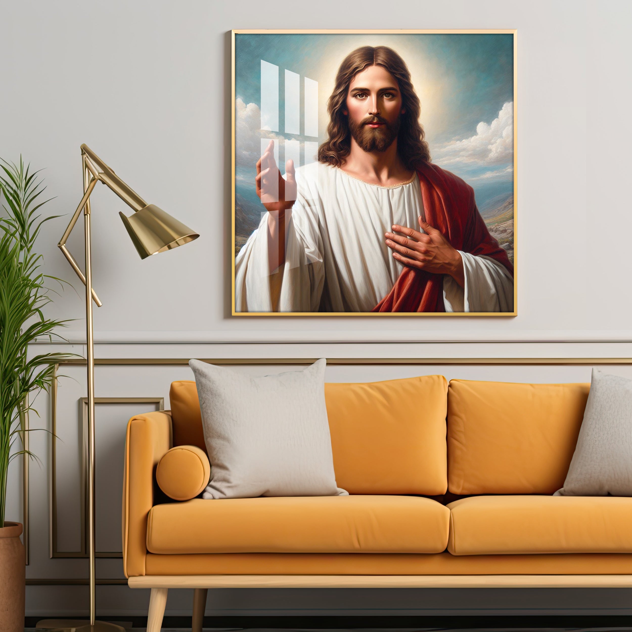 Catholic Jesus Premium Acrylic Square Wall Art