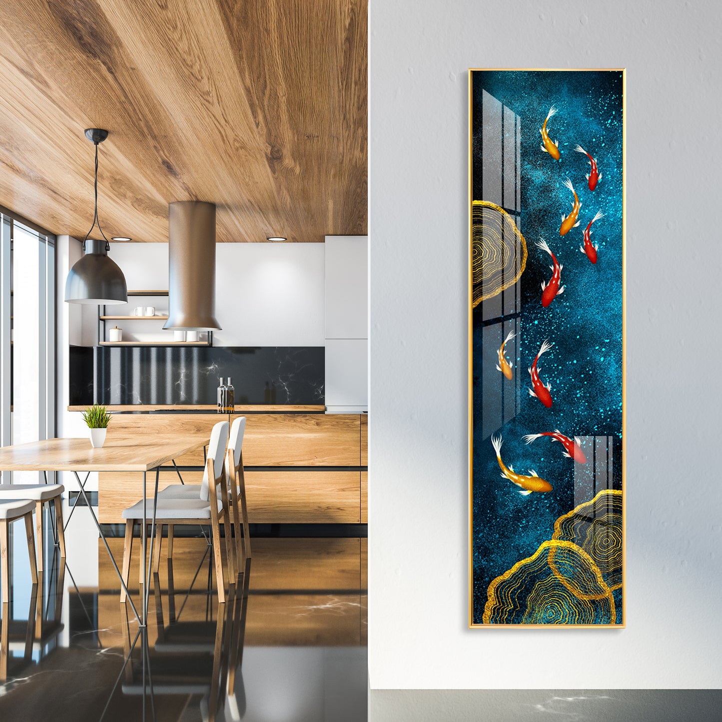Aesthetic Koi Fish Feng Premium Acrylic Vertical Wall Art