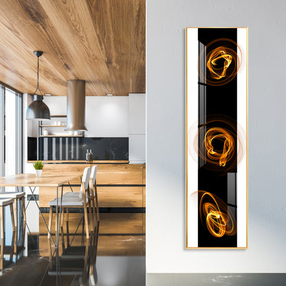 Golden Curl Design Premium Acrylic Vertical Wall Art