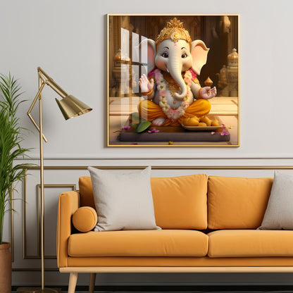 Bal Ganesh Premium Acrylic Square Wall Art