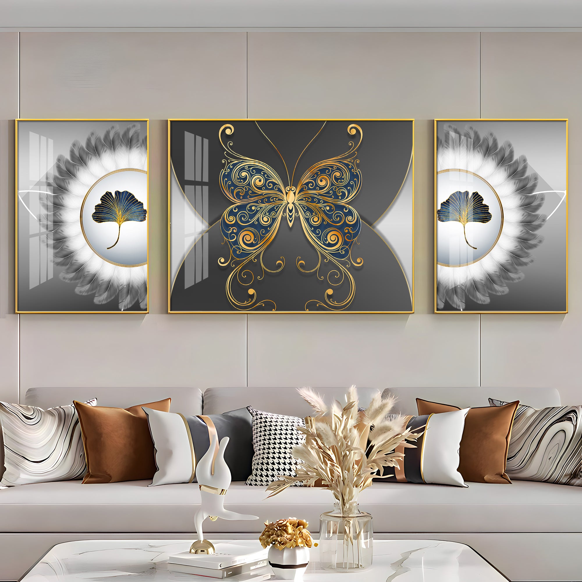 Jeweled Butterfly Premium Acrylic Wall Art (Set of 3)