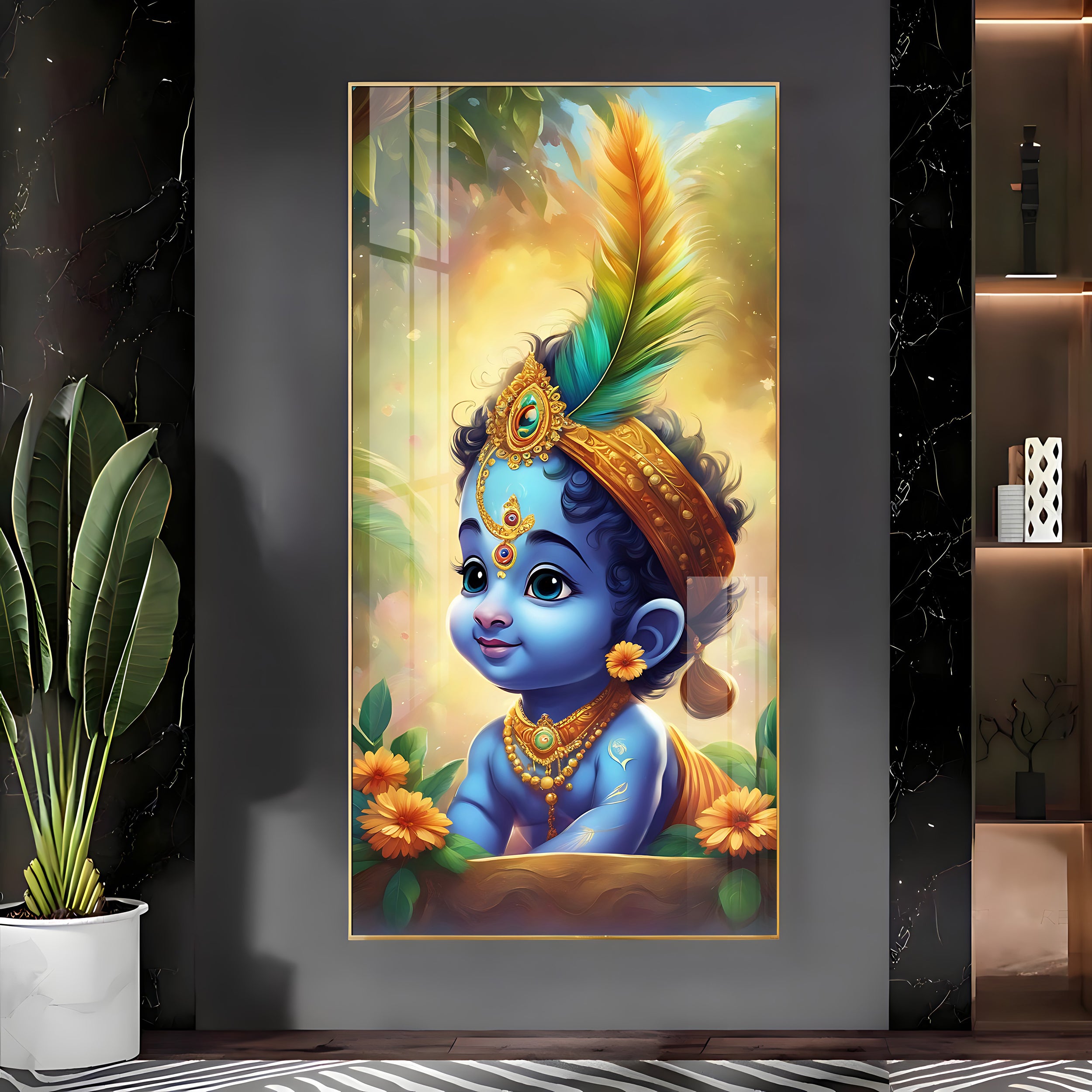 Natkhat Gopal Premium Acrylic Vertical Wall Art