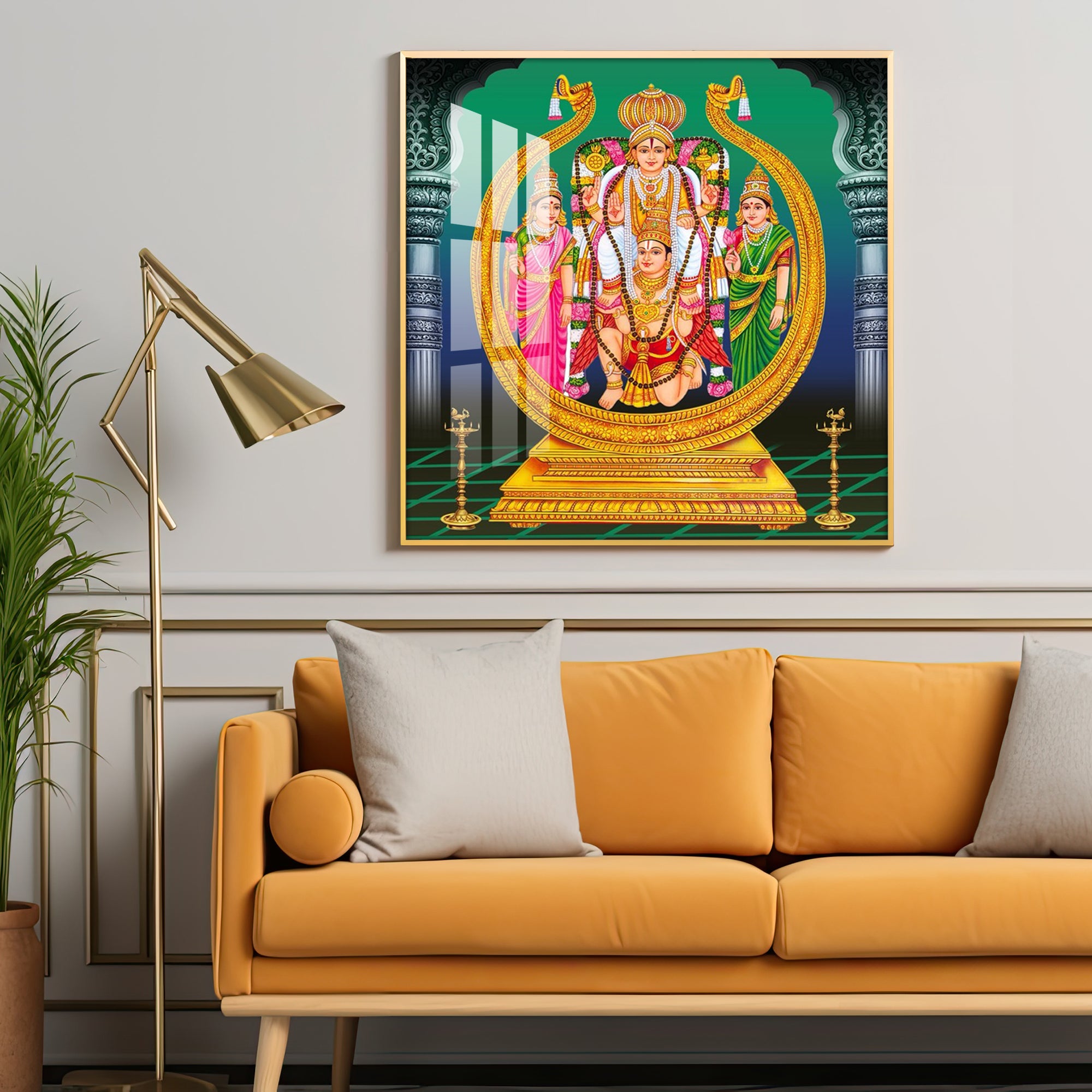 Lord Murugan Premium Acrylic Square Wall Art