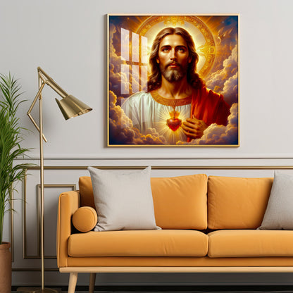 Holy Jesus Premium Acrylic Square Wall Art
