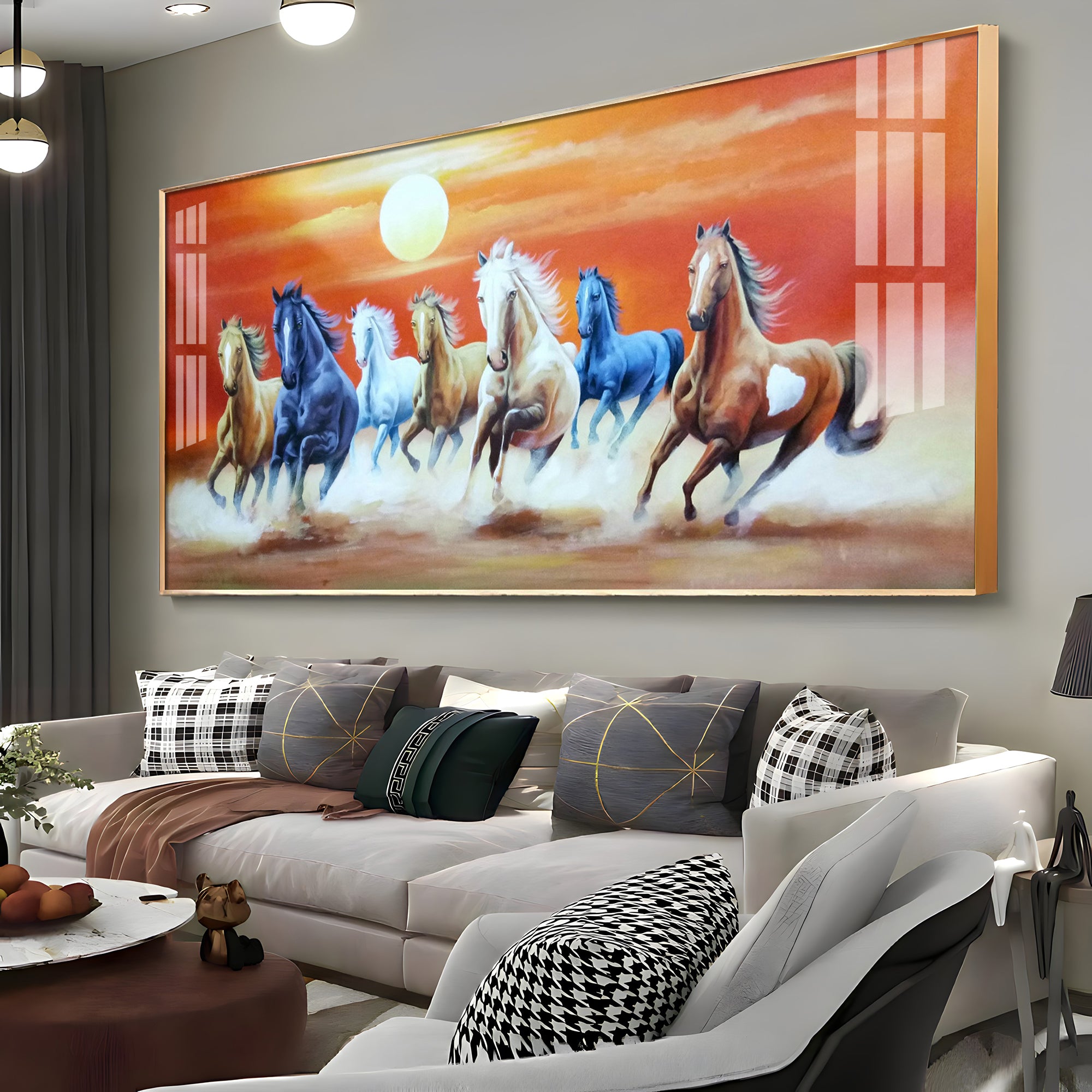 Energetic Horses Premium Acrylic Horizontal Wall Art